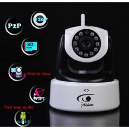 720P Mega Pixel P2P Plug and Play Two-Way Audio Security Wireless IP Camera with IR Night Vision Support Micro Card