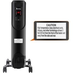 ZOKOP SH-36-7 Portable Electric Heater 1500w Power With Wheels Black