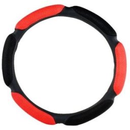 3D Steering Wheel Cover Red Black