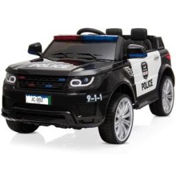LEADZM JC002 Kids Police Ride On Car Black