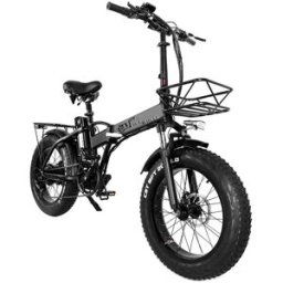 CMACEWHEEL GW20 Fat Tire Folding Electric Moped Bike Black