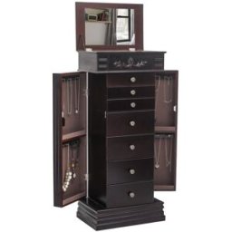 Floor-standing Jewelry Storage Cabinet Brown