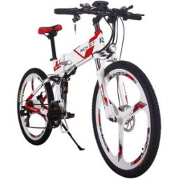 RICH BIT TOP-860 Folding Electric Moped Bike 250W Motor White Red