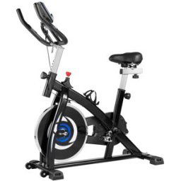 Indoor Cycling Bike with 4-Way Adjustable Handle&Seat; Blue and Black