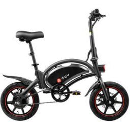 DYU D3F with Pedal Folding Moped Electric Bike 14 Inch Black