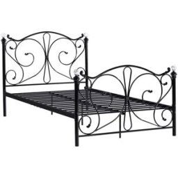 Iron Dual Bed 197.6 x 143 x 83.5 cm Black