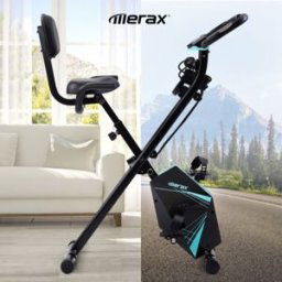 Merax Foldable Cycling Bike with LCD Screen Adjustable Height Blue