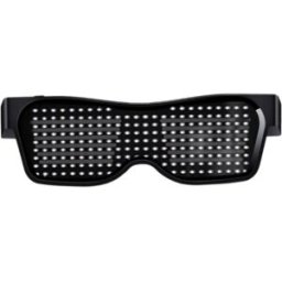 Rechargeable LED Light Emitting Bluetooth Glasses Black Frame White