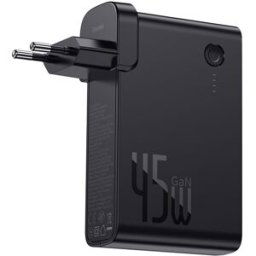 Baseus GaN 2 In 1 45W PD Fast Charger and Power Bank 10000mAh Black