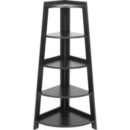5-layer Corner Wooden Display Shelf Black