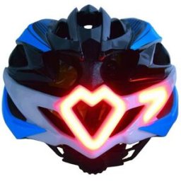Intelligent RC Steering Light Warning Bicycle And Scooter Helmet Blue