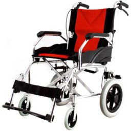 Ultralight Aluminum Alloy Folding Transport Wheelchair Black