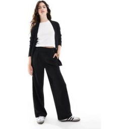 JDY - Pantalon ample avec dÃ©tail boutonnÃ© - Noir Noir M L34 female