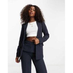 Pieces - Blazer d'ensemble ajustÃ© Ã fines rayures - Bleu marine Bleu marine XS female