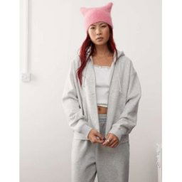 Weekday - Essence - Sweat Ã capuche zippÃ© classique - Gris Gris XS female