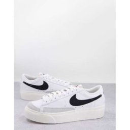 Nike - Blazer - Baskets basses Ã semelle plateforme - Noir et blanc Blanc 43 female
