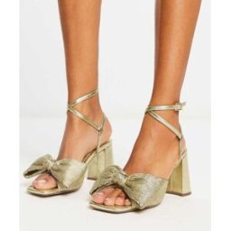 ASOS DESIGN - Hitched - Sandales Ã talon mi-haut et dÃ©tail naud - DorÃ© DorÃ© 43 female