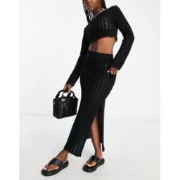 4th & Reckless - Kezia - Jupe d'ensemble en maille crochetÃ©e - Noir Noir 38 female