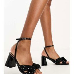 Glamorous - ExclusivitÃ© - Sandales Ã talon mi-haut et naud ornementÃ© - Noir Noir 36 female