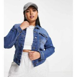 Only Curve - Veste en jean - Bleu moyen dÃ©lavÃ© Bleu 54 female