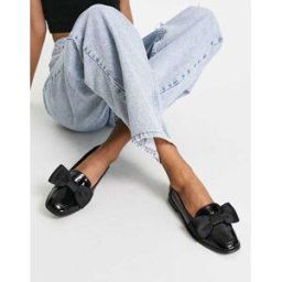 ASOS DESIGN - Mentor - Mocassins plats Ã dÃ©tail naud - Noir verni Noir 40 female