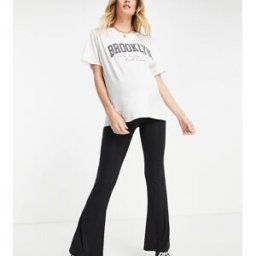 Asos Maternity ASOS DESIGN Maternity - Pantalon Ã©vasÃ© recouvrant le ventre - Noir Noir 36 female