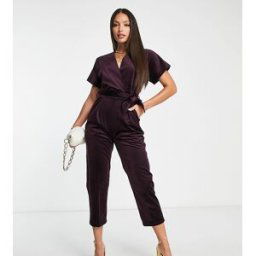 Closet London Tall - Combinaison portefeuille en velours - Prune-Violet Violet 34 female