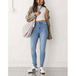 Noisy May - Callie - Jean skinny Ã taille haute - Bleu clair Bleu W27 L30 female