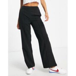 Pieces - Pantalon large Ã surpiqÃ»res - Noir Noir L female