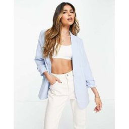 Pieces - Blazer Ã manches froncÃ©es - Bleu layette Bleu XS female