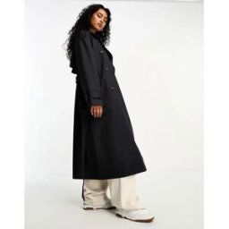 ASOS DESIGN - Trench-coat long - Noir Noir 32 female