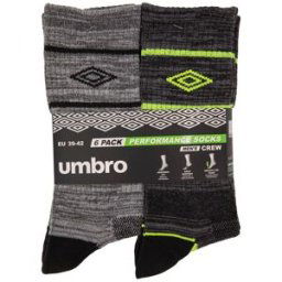 Chaussettes lot de 6 crew t39-46 Homme UMBRO