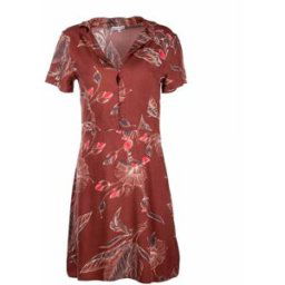 Robe manches courtes col v à fleurs marron Femme BEST MOUNTAIN