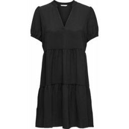 Robe manches courtes bouffante col v cintrée Femme ONLY