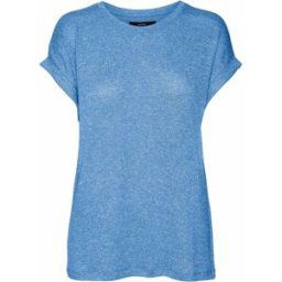 Tee shirt uni col rond manches courtes retournées Femme VERO MODA