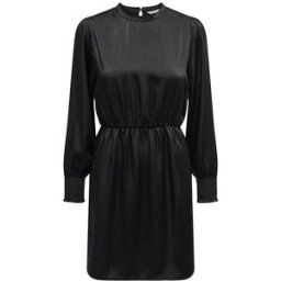 Robe manches longues cocktail noire satinée Femme ONLY