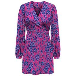 Robe cintrée col cache coeur imprimée fantaisie Femme ONLY
