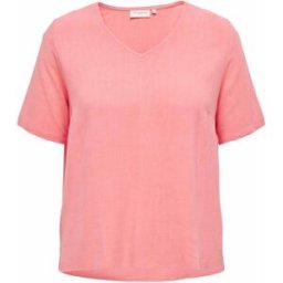 Haut manches courtes col v uni droit Femme ONLY CARMAKOMA