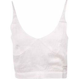 Crop top bretelles blanc motif Femme CALVIN KLEIN