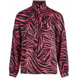 Blouse manches longues imprimé zèbre col lavallière Femme VILA