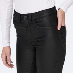 Pantalon noir huilé slim fentes cheville Femme ONLY
