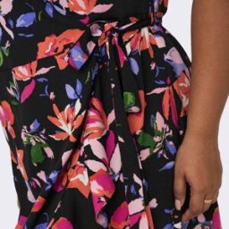 Robe courte cache-coeur volants ceinture Femme ONLY CARMAKOMA