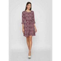 Robe courte manches 3/4 imprimée floral Femme VILA