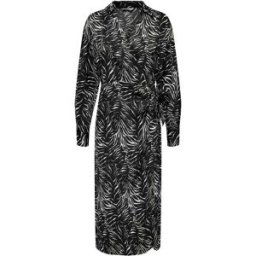 Robe midi manches longues col chemise ceinture imprimé Femme ONLY