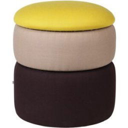 Broste Copenhagen Pouf Pond 42 cm Yellow-beige-dark grape