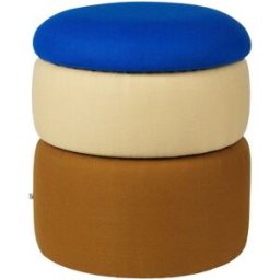 Broste Copenhagen Pouf Pond 42 cm Blue-sand-ochre