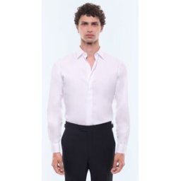 FURSAC - Chemise blanche en popeline de coton - Taille 39 - Homme