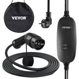 VEVOR Chargeur Ev Portable 2,3 kW Chargeur voiture électrique 250 V Câble de recharge Type 2 Commutable Boîtier de Contrôle étanche Câble de Charge