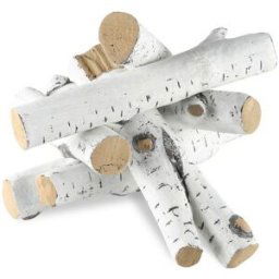 VEVOR Bûches de Cheminée en Céramique 6PCS Bois Céramique Décoratif pour Cheminées à Gaz Résistantes à la Chaleur Fausses Branches Bouleau Blanc Empilables pour Cheminée Brasero Intérieur ou Extérieur