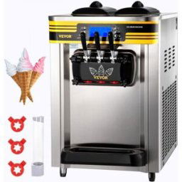 VEVOR Machine à Crème Glacée Molle 22-30 L/h 2350 W Machine à Glace Italienne Trémie 6L Sorbetière Glace à l'Italienne Pré-Réfrigération Décongélation